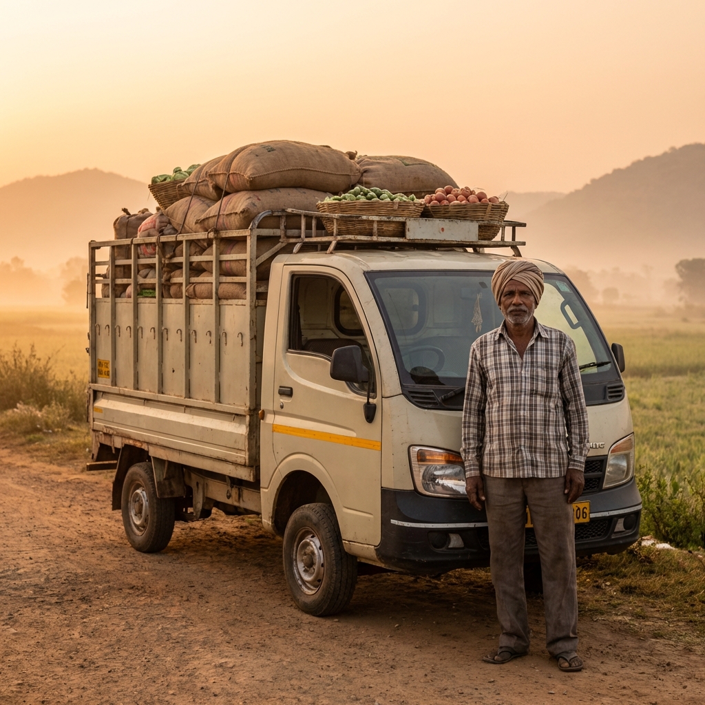 Indian Farmer with Truck
